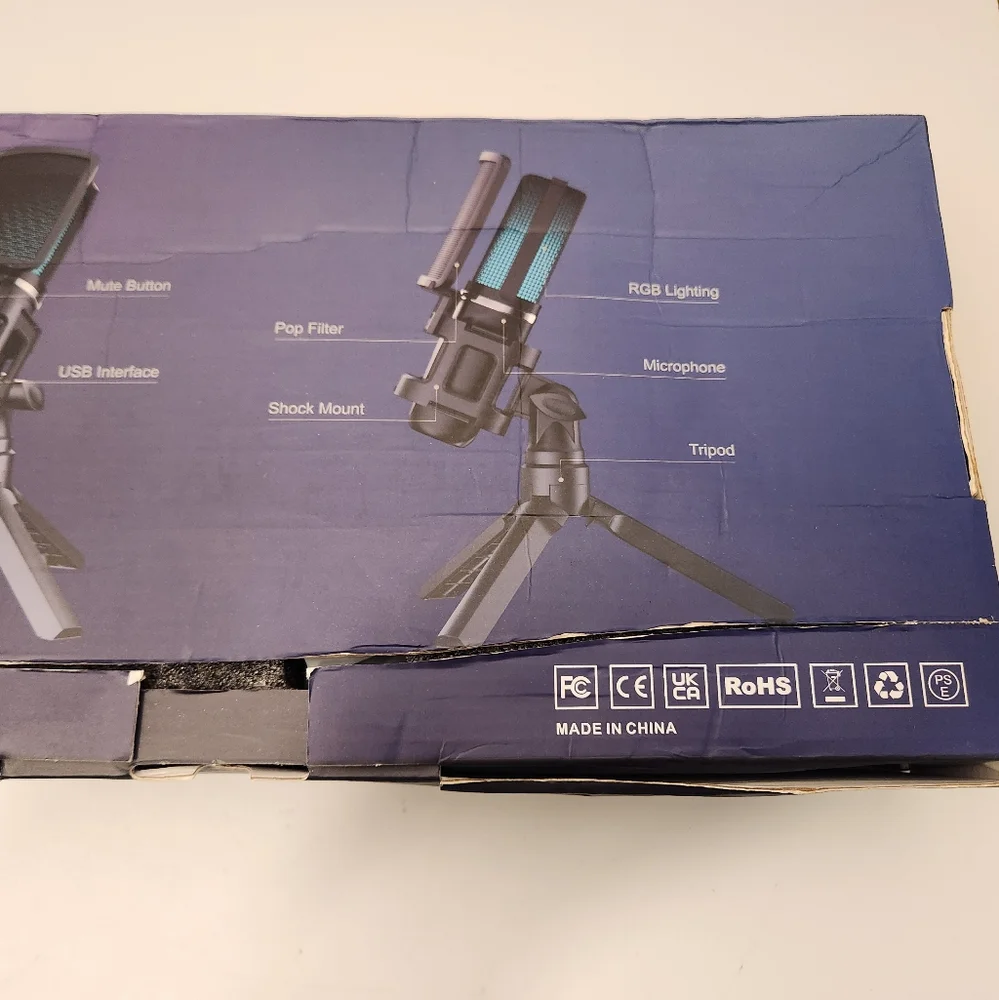 Zealsound A68S Rgb Recording Microphone with Articulated Arm/usb Condenser Mic